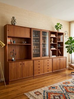 Mid Century Danish Teak Wall Unit by Brouer Mobelfabrik