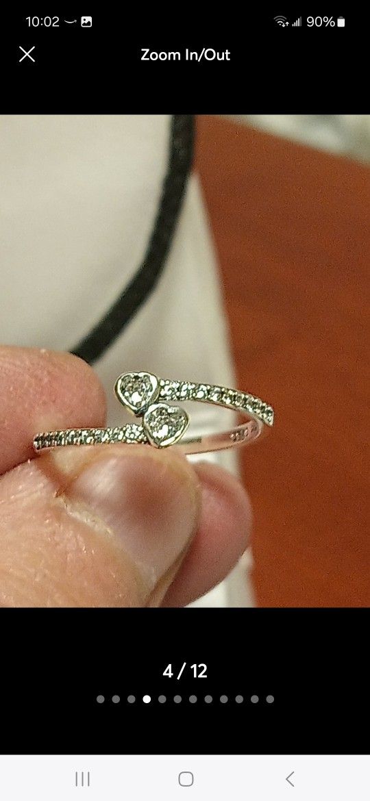Pandora Authentic Brand New Sterling Silver Double Hearts Ring Size 7 &7.75 Available