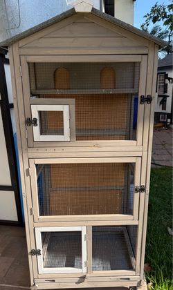 Wood Bird Aviary on wheels