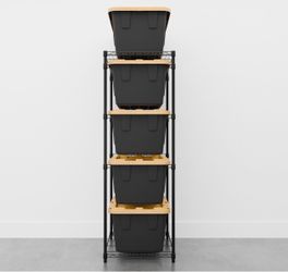 SafeRacks Storage Bin Rack, 5 Tote Capacity,