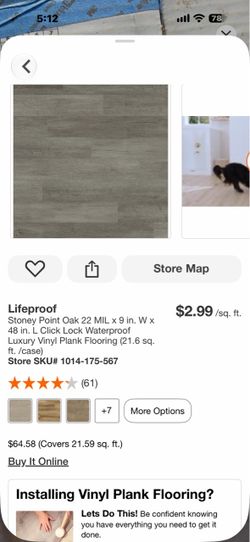 Lifeproof Stoney Point Oak 22 MIL x 9 in. W x 48 in. L Click Lock Waterproof Luxury Vinyl Plank Flooring (21.6 sq. ft. /case)