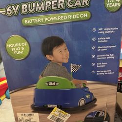 Kid Trax 6V Bumper Car Ride-On Toy, Blue