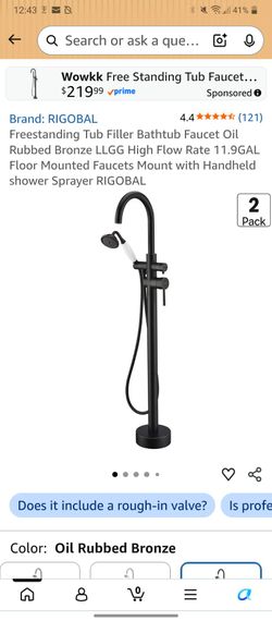 RIGOBAL Freestanding Tub Filler Faucet Oil Rubbed Bronze