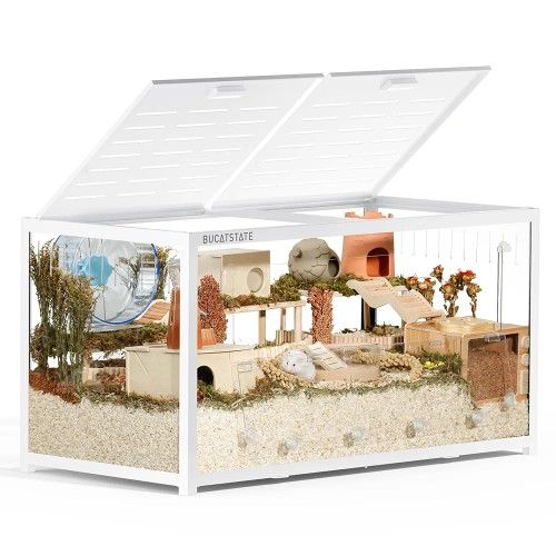 (205)
BUCATSTATE Hamster Cage 3.0: Metal Large Rat Cage Stackable with Top Access Easy Assemble 47L x 23.6W x 25.5H Inches Dwarf Syrian Hamster Tank f