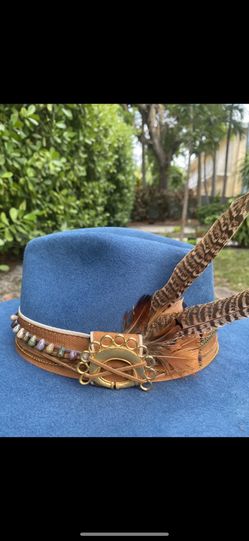 Wool Fedora Large Brim Hat Feathers - Unisex - Hipster