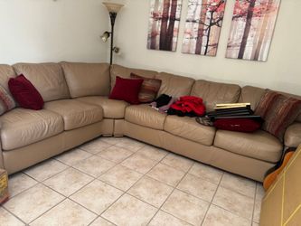 Leather sofa convertible 3 pieces