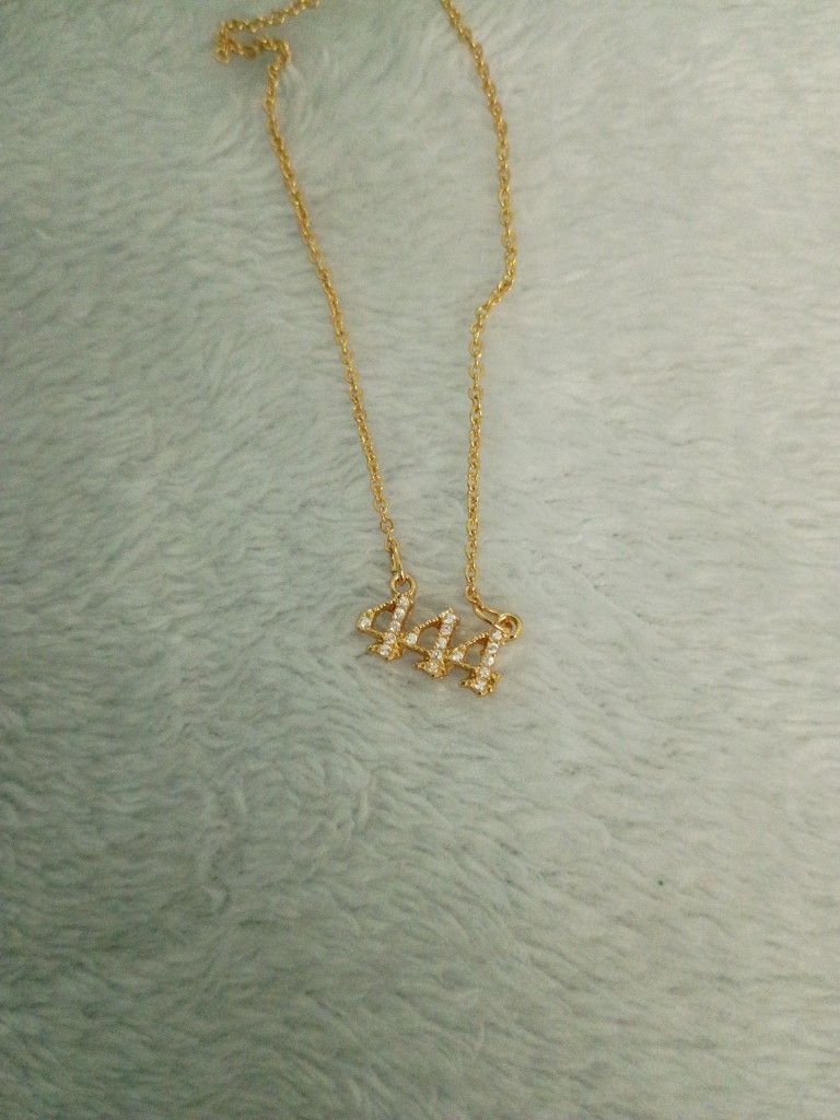 444 Gold Plated Necklace For Women