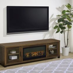 TV Unit with Fireplace and Console 71"