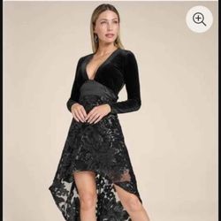Black Velvet And Lace Dress