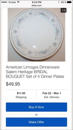 Set of 4 dinner plates
