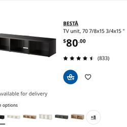 Besta Ikea tv console black Brown 
