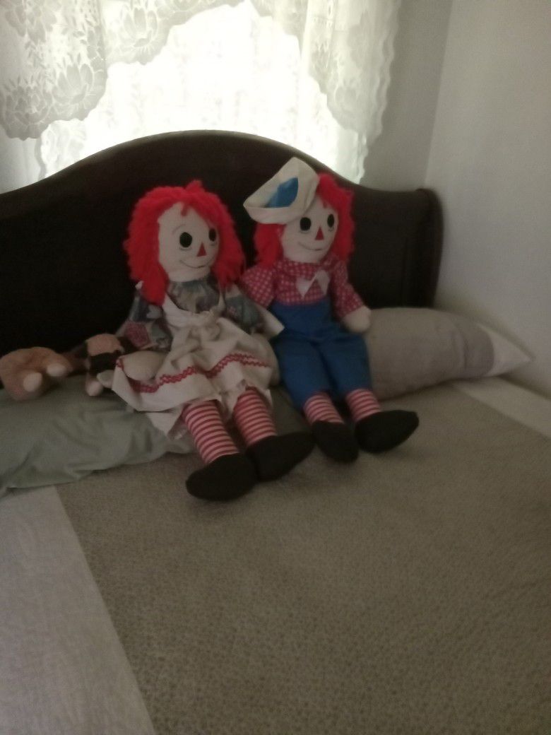 Vintage raggedy ann and andy doll
