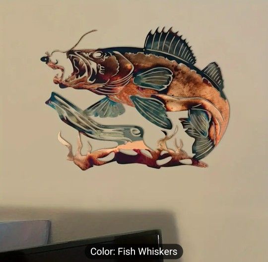 Fish Metal Wall Decor, Vibrant Colors & Intricate Design