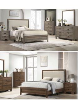 4- Pc Bedroom set Dresser,Mirror  Nightstand (1) Queen size bed frame  Not including Mattress and Box Sp