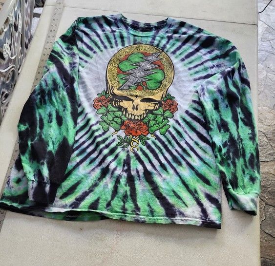 The Grateful Dead Stealie Tie Dye Clover Long Sleeve Shirt Size XL Extra Large