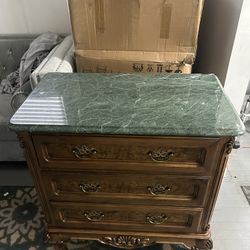 Luxury Chest Drawer And Real Marble Top Nightstands