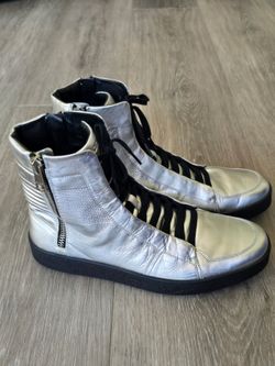 Gucci Limited Edition Metallic Silver High-Tops Men’s – Like New