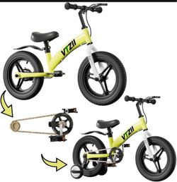 Balance Bike 2 in 1 with Pedals Brake Training Wheels Kickstand Pneumatic tyre,for Kids 2-7 Years Old,Kids Bike 12 14 16 inch