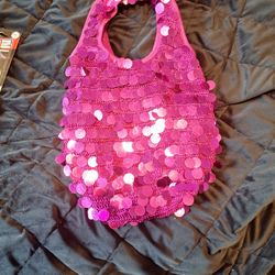 Pink Sequin Purse Sack