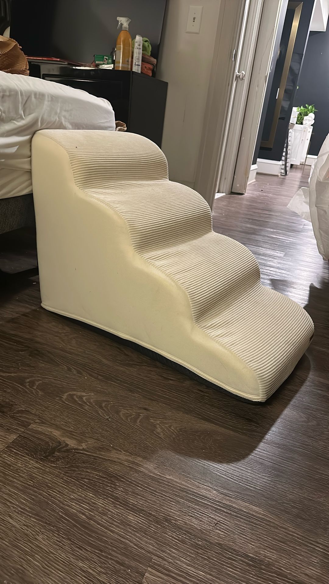 Dog stair Machine Washable cream foam Stair - LE SURE Dog Stairs for Small Dogs Pet Steps Ramp for High Bed and Couch with CertiPUR-US Certified Foam