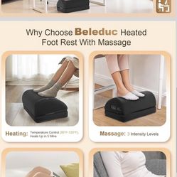 Foot Rest for Under Desk at Work, Heated Foot Stool with Vibration Massage