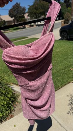 Short glittery pink dress