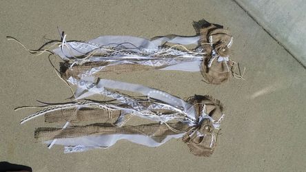 Rustic vintage burlap and lace bows