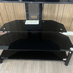 Black Glass TV Stand