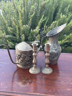 Vintage Brass Decor Set – 4 Pieces
