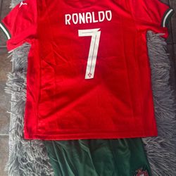 Soccer  kids sizes Jerseys jersey  Ronaldo futbol Portugal 🇵🇹 Messi Argentina set Ronaldosizes22,24,26,28,4,6,7,8,9,10,11,12 years old Neymar jr Bra