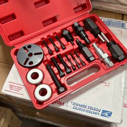 18pc Air Compressor Clutch Rebuild Removal Tool Kit AC Clutch Puller for Car Auto Air Conditioning on GM, Ford, Chrysler