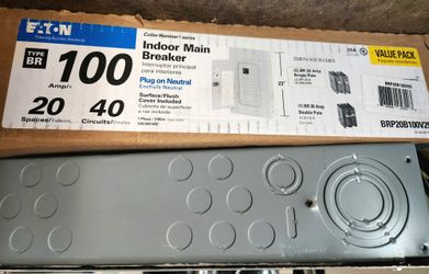 Eaton Indoor Main Breaker 100 Amp, 20 Spaces, 40 Circuits, Type BR