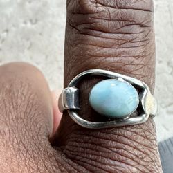 Sterling Silver Blue Stone Ring