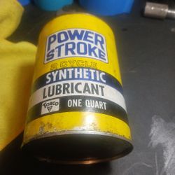 Vintage POWER STROKE 2 Cycle SYNTHETIC LUBRICANT NEW OLD STOCK NEVER OPENED RARE