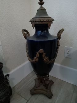 Antique 19th Century French Cobalt Blue Vase 