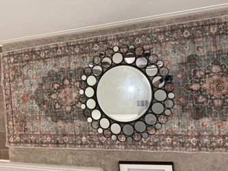 Round Decorative Wall Mirror with Multi-Circle Frame