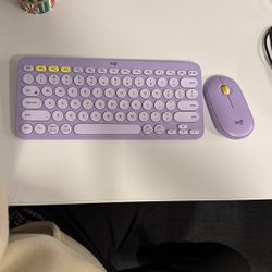 Purple Logitech Mouse & Keyboard