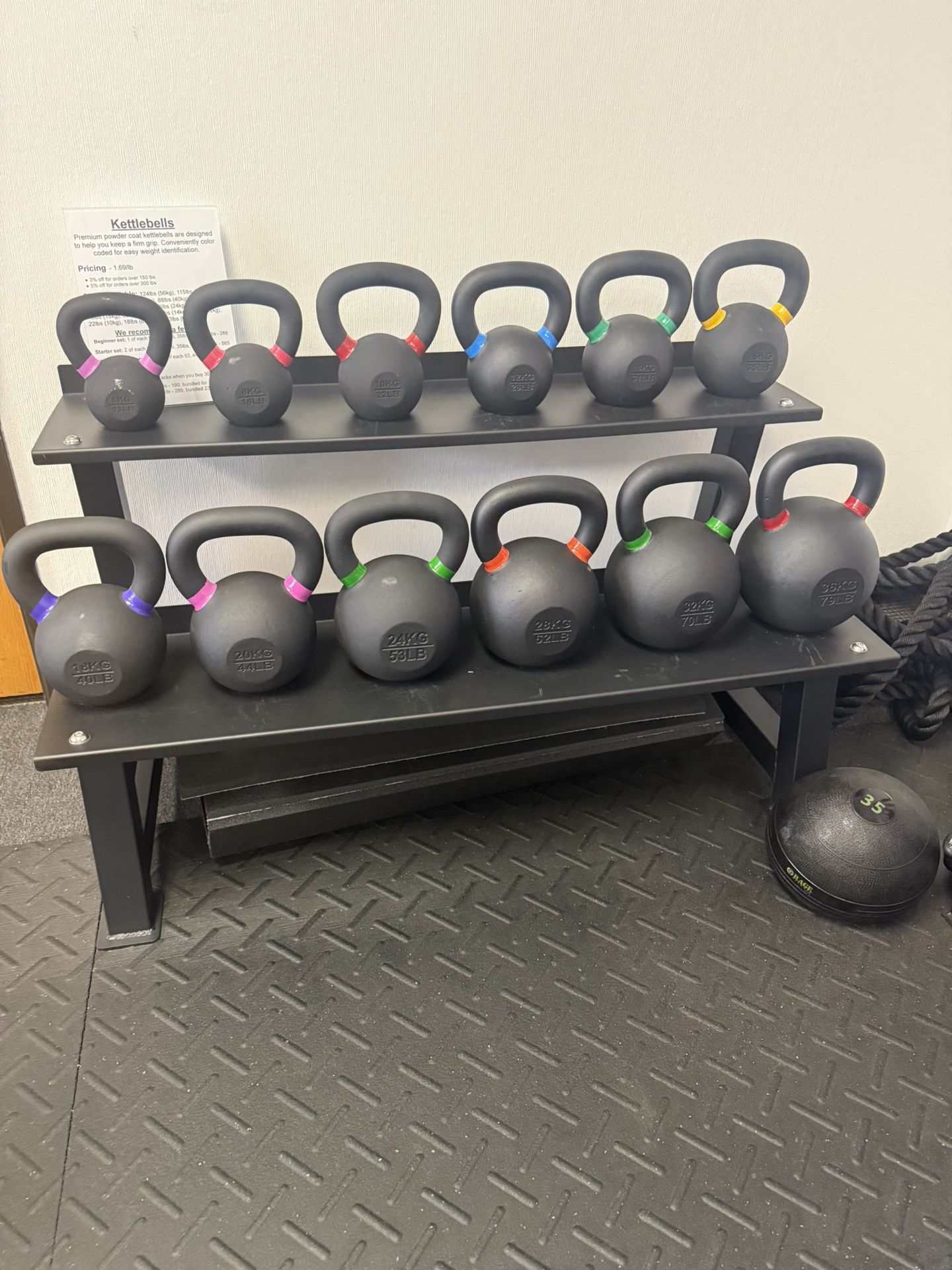 Brand New 53lbs Powder Coat Kettlebell Workout Equipment Home Gym