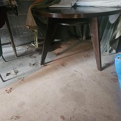 Circular Solid Wood Dark Brown Dining/Kitchen Table