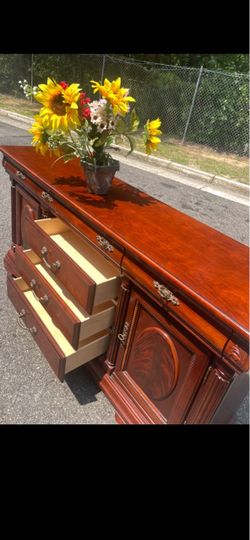 Real wood long dresser with big drawers.