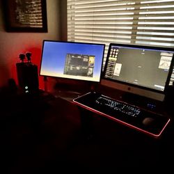 Modern Glass Corner Desk-Studio/Gaming