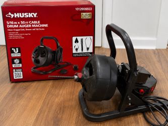 Huskyw 50 ft Drain Auger / Sewer Snake – Complete Plumbing Tool