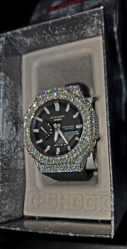 Casio G-Shock GA-2100 series watch Custom Moissanite Bezel