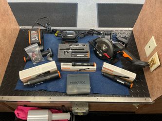 Worx Wood Working Kit (Grinder, Airbrush, Heat Gun, Wood Crafter, Rotary Tool, Saw)
