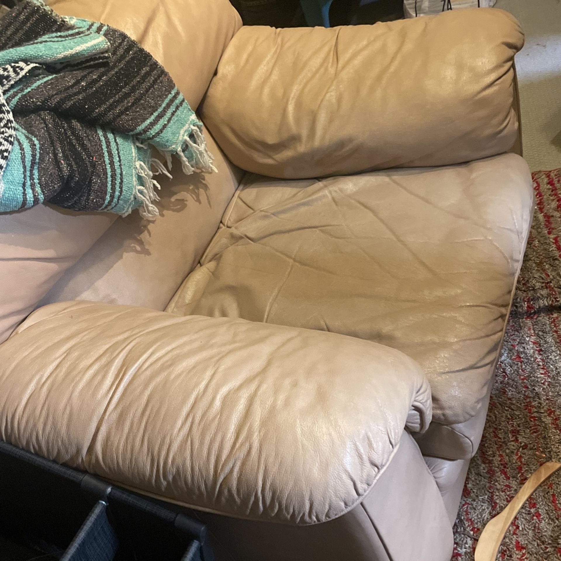 Sofa Chair And Ottoman Italian Leater