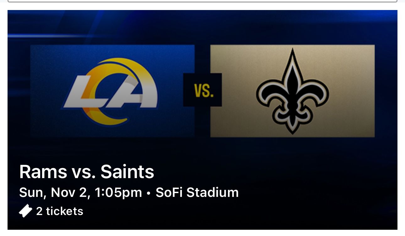 Rams vs Saints tickets