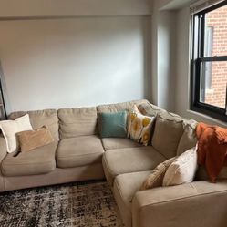 Four Seater Beige Sectional Couch