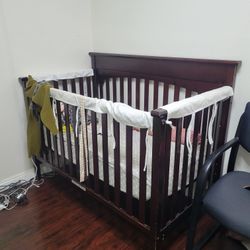 Baby Crib And Mattress 56x31x37