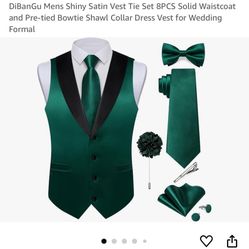 NEW 2 Men’s Formal Vest & Tie Sets