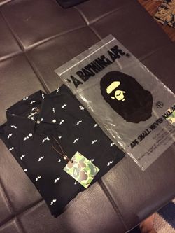 Authentic BAPE long sleeve mustache button up